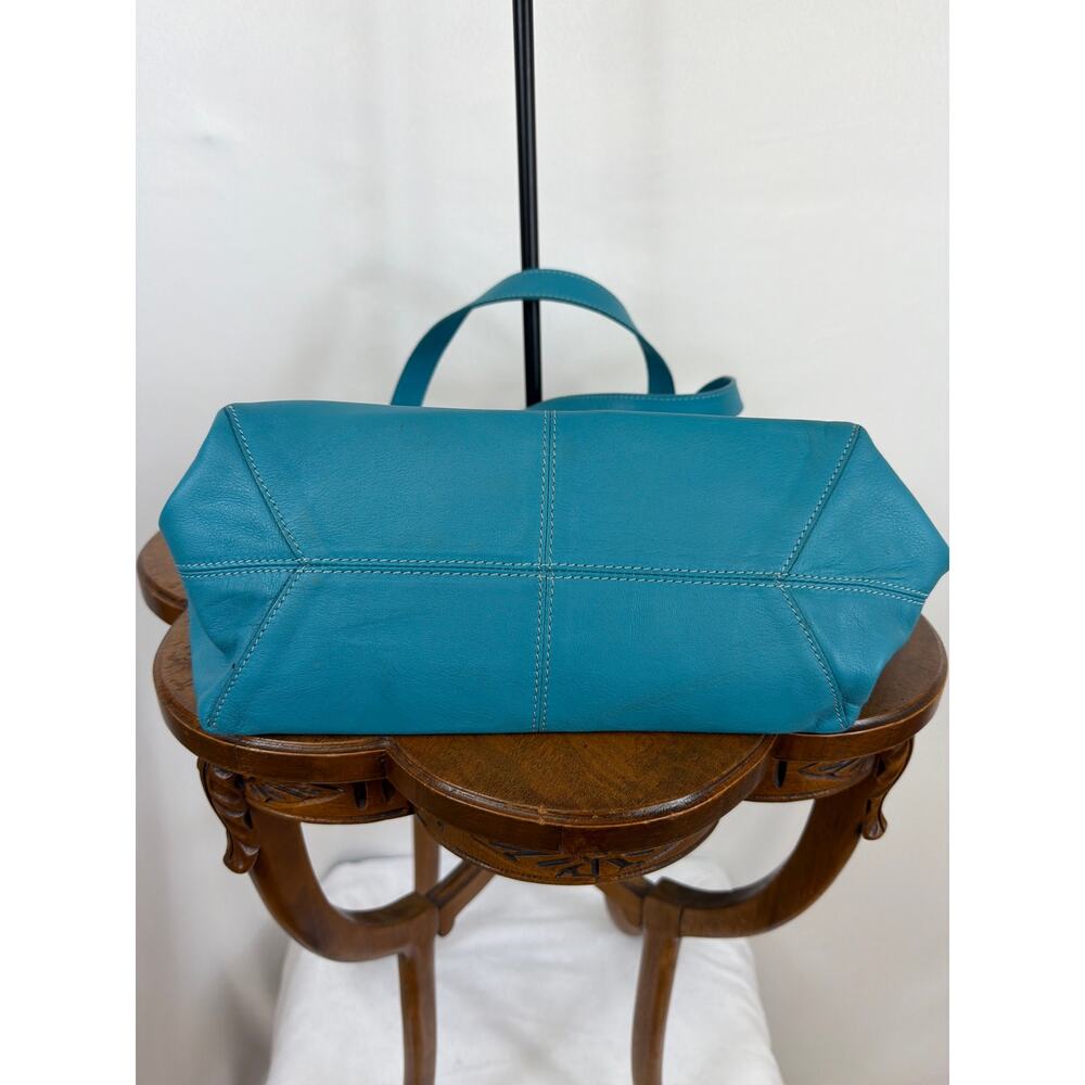 Garnett Hill Turquoise Leather Three-Piece Handbag Set Made in Italy - Picture 7 of 7